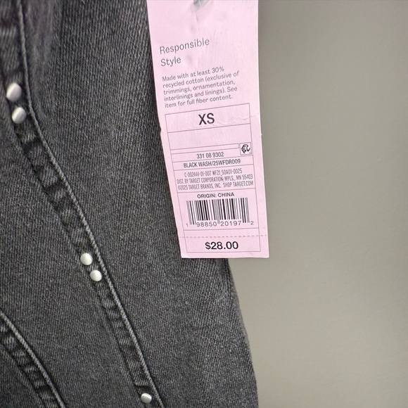 Wild Fable Black Denim Corset Tube Mini Dress | NWT | XS - Picture 3 of 3